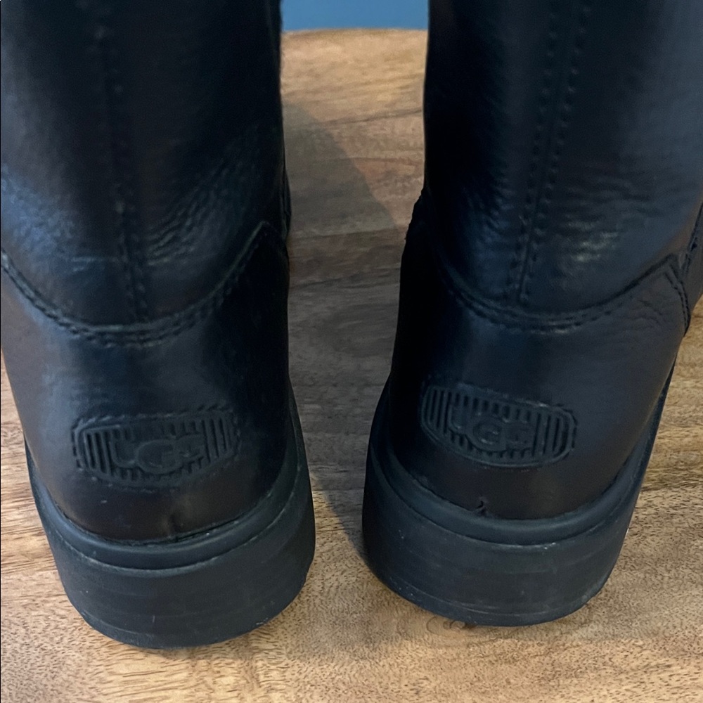 UGG Black Leather Ankle Boots - Picture 3 of 6